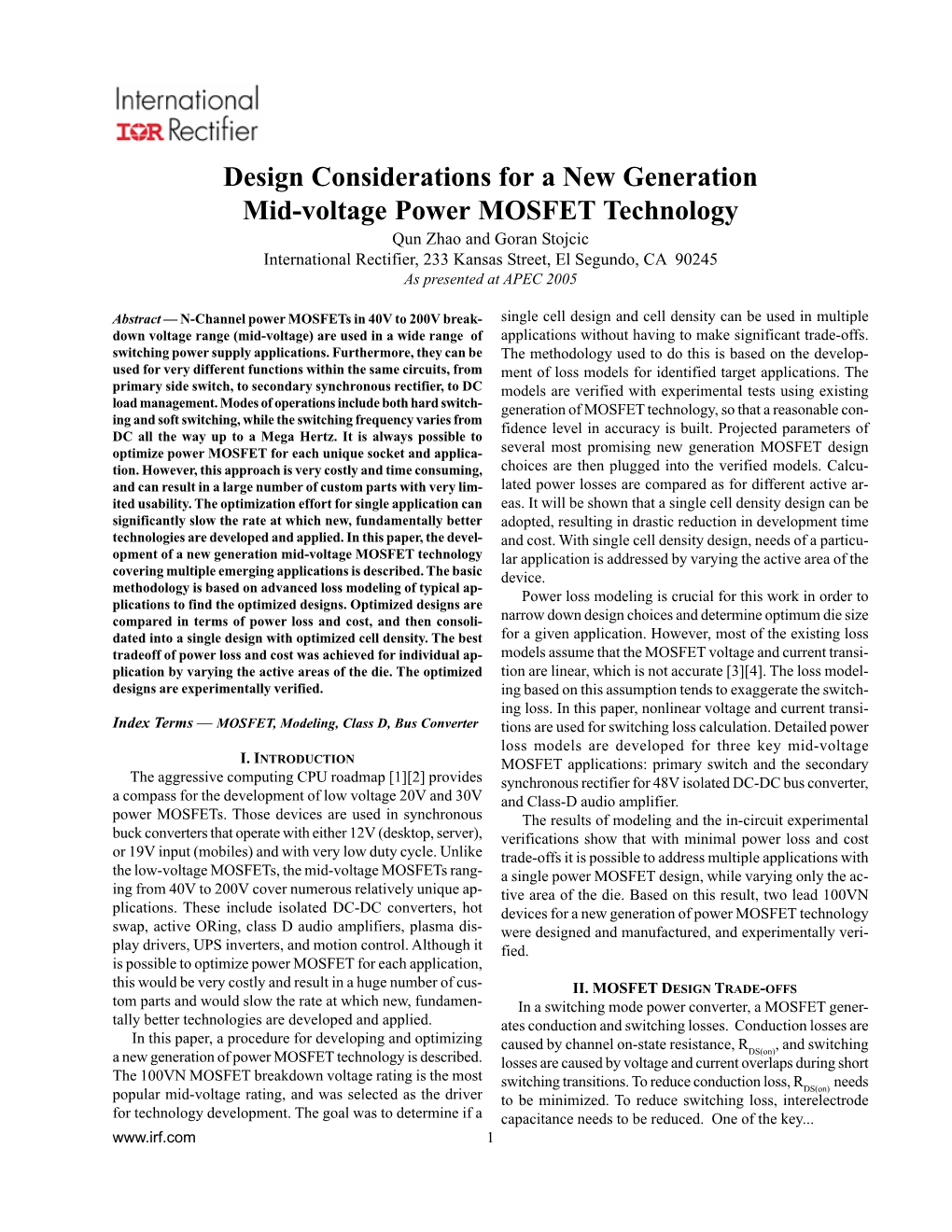 Design Considerations for a New Generation Mid-Voltage Power