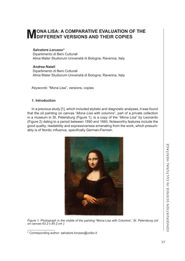 Mona Lisa: a Comparative Evaluation of the Different Versions S