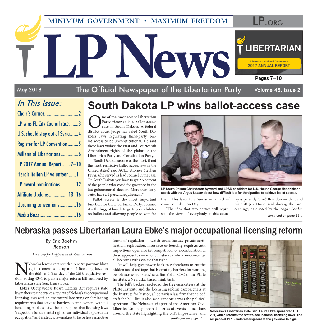 The May 2018 Issue of LP News