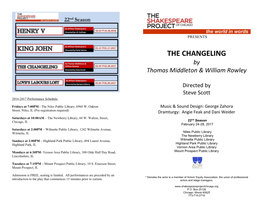 THE CHANGELING by Thomas Middleton & William Rowley
