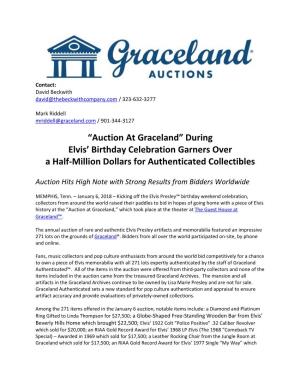 “Auction at Graceland” During Elvis' Birthday Celebration Garners Over