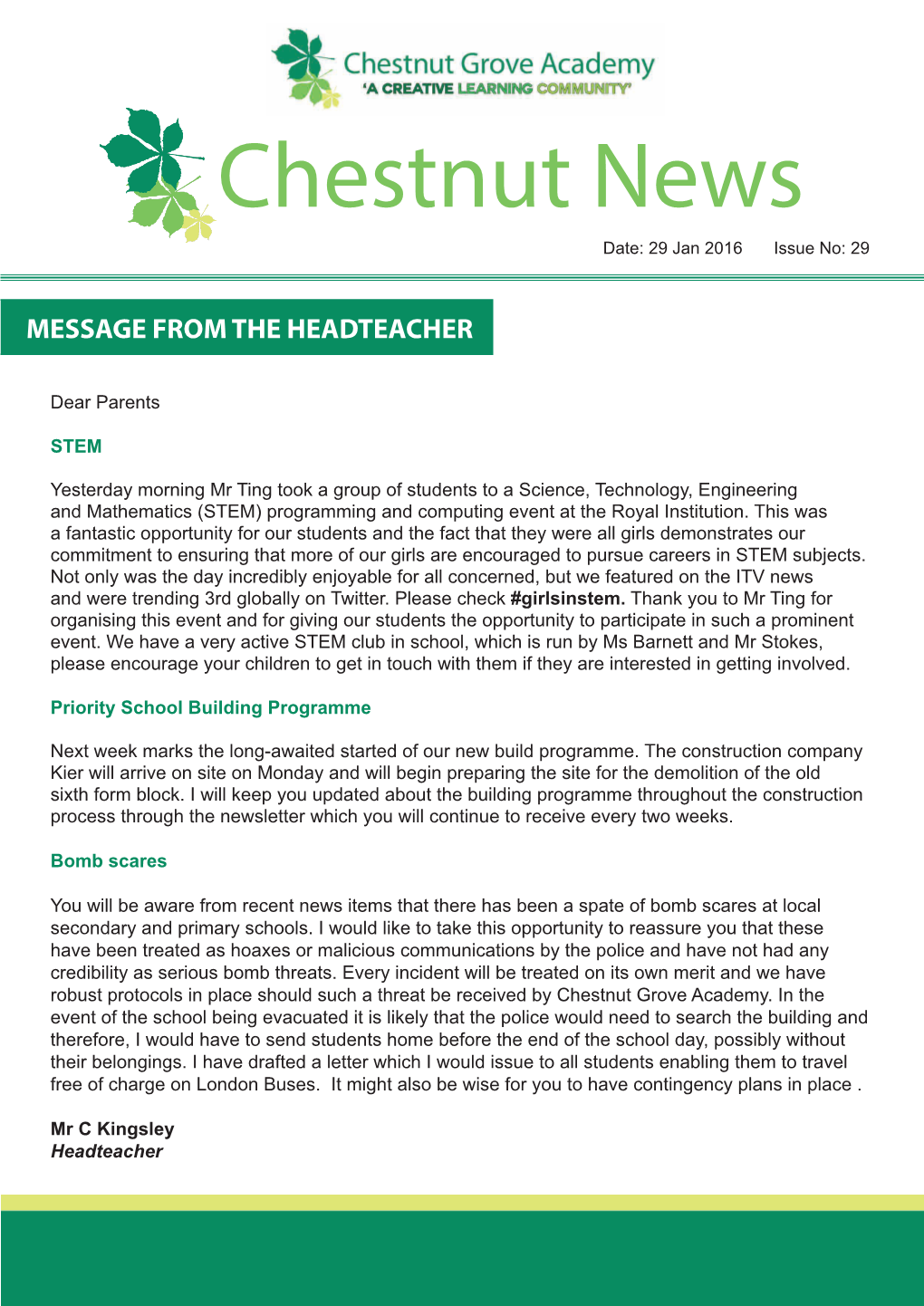 Chestnut News Issue 29 |