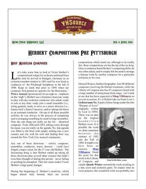 Herbert Compositions Pre Pittsburgh