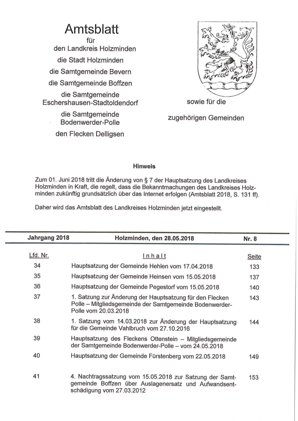 Amtsblatt Nr. 8 Vom 28.05.2018 -133