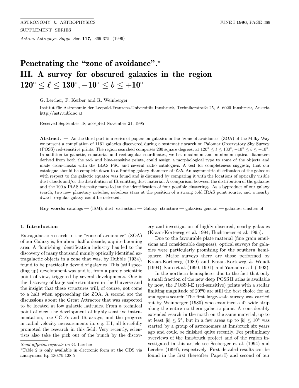 Penetrating the “Zone of Avoidance”. III. a Survey for Obscured Galaxies In