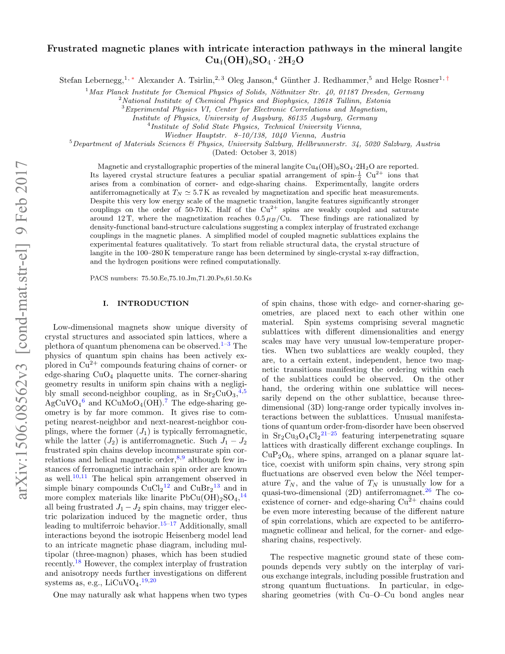 Frustrated Magnetic Planes with Intricate Interaction Pathways in the Mineral Langite Cu $ 4 $(OH) $ 6 $ SO $ 4\Cdot 2$ H $ 2