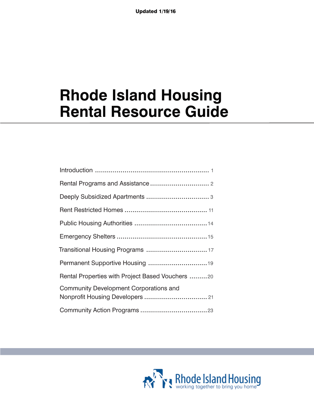 Rhode Island Housing Rental Resource Guide