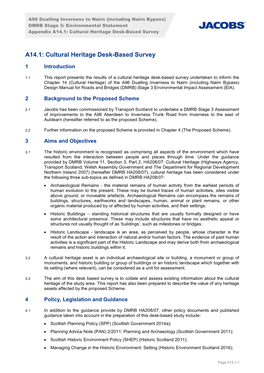 A14.1: Cultural Heritage Desk-Based Survey