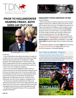 Prior to Hollendorfer Hearing Friday, Both Sides
