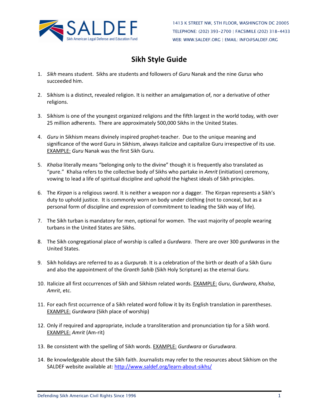 Sikh Style Guide