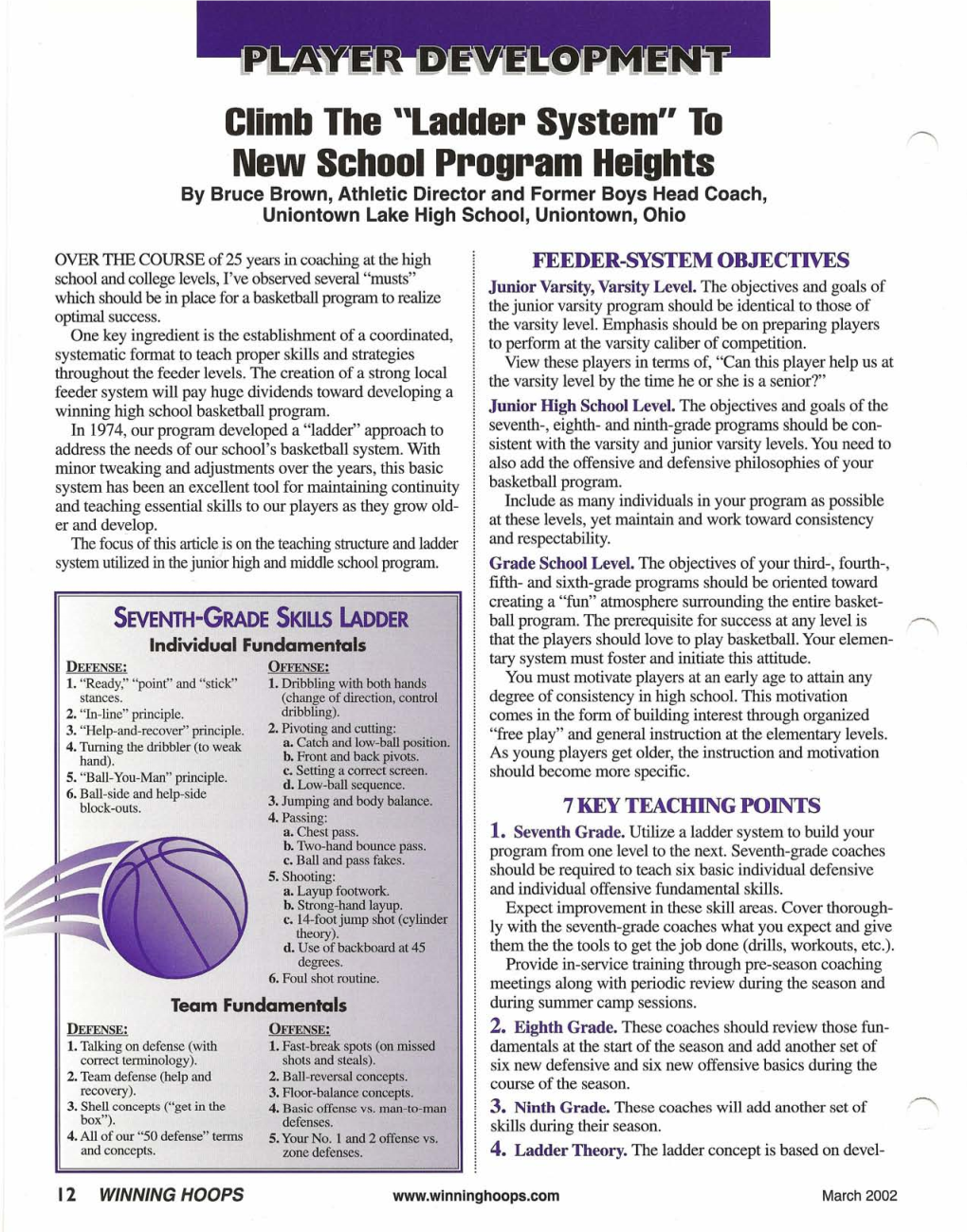 Climb the "Ladder System" to New School Program Heights by Bruce Brown, Athletic Director and Former Boys Head Coach, Uniontown Lake High School, Uniontown, Ohio