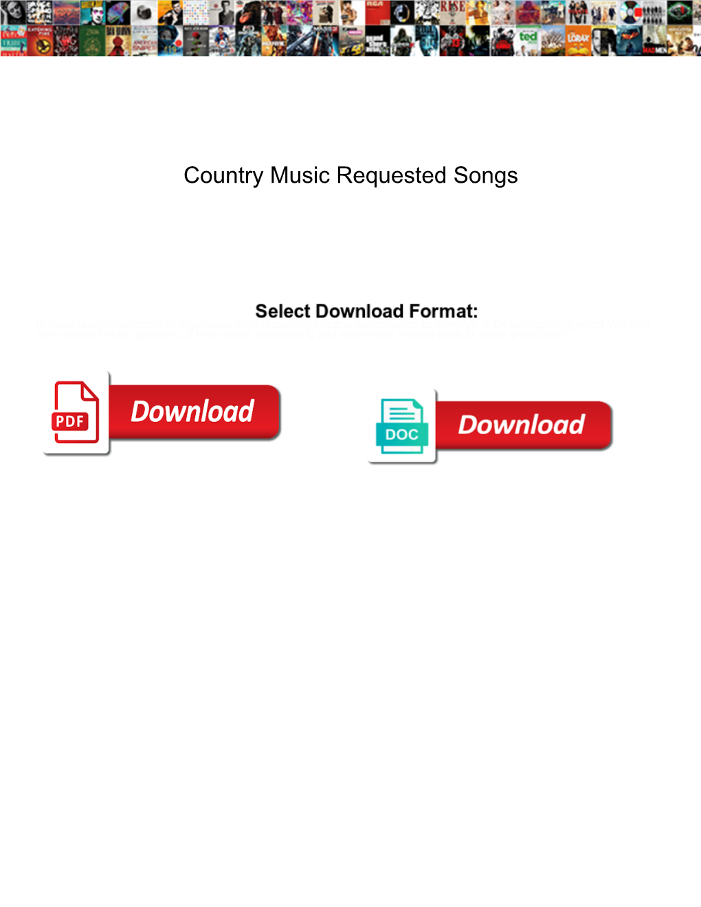 Country Music Requested Songs