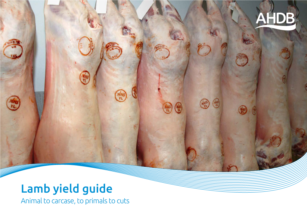 Lamb Yield Guide Animal to Carcase, to Primals to Cuts