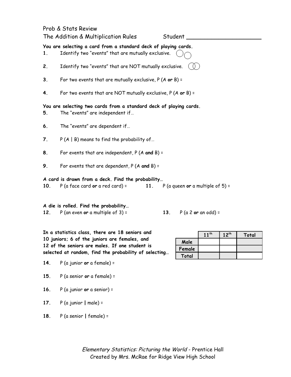 Prob & Stats Review