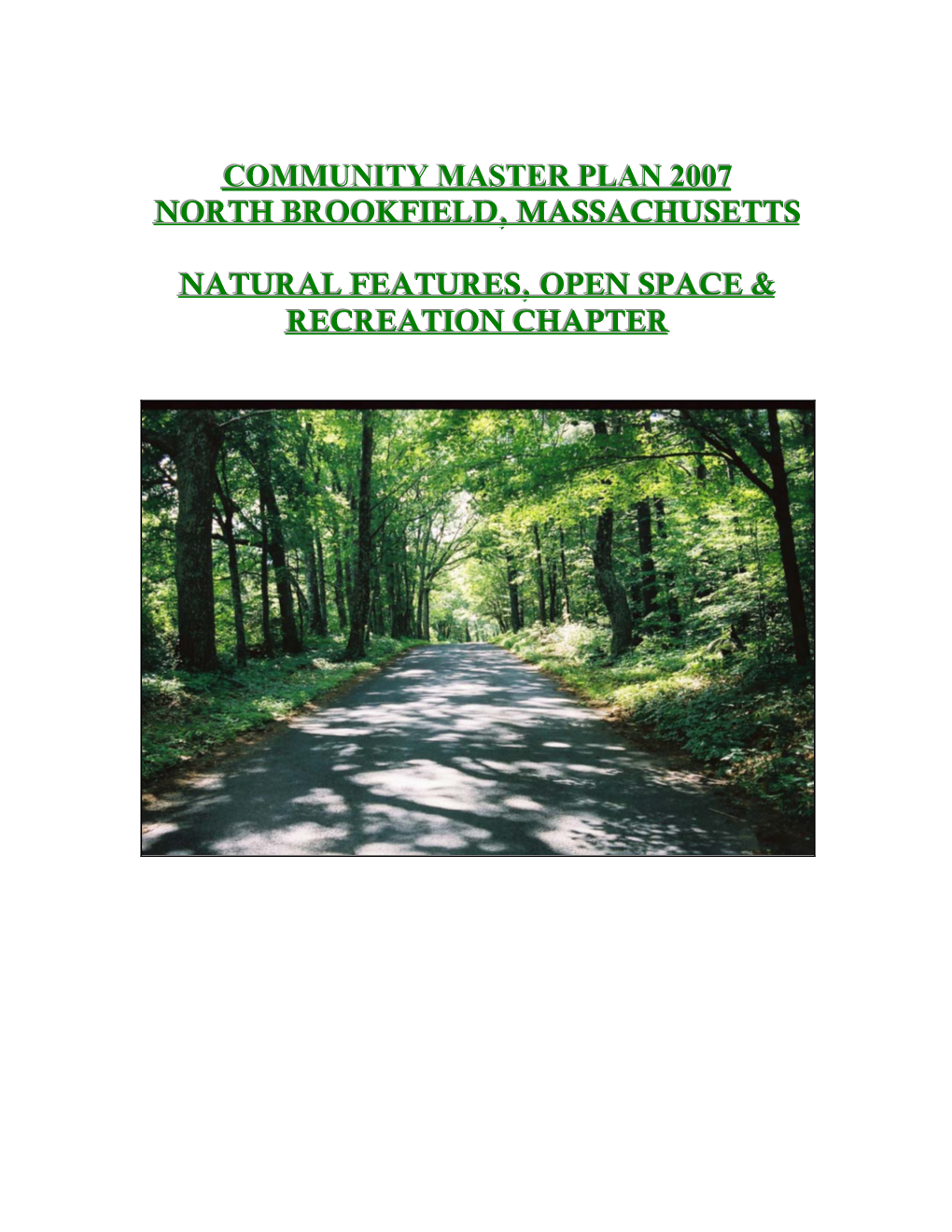 Natural Features, Open Space and Recreation Chapter