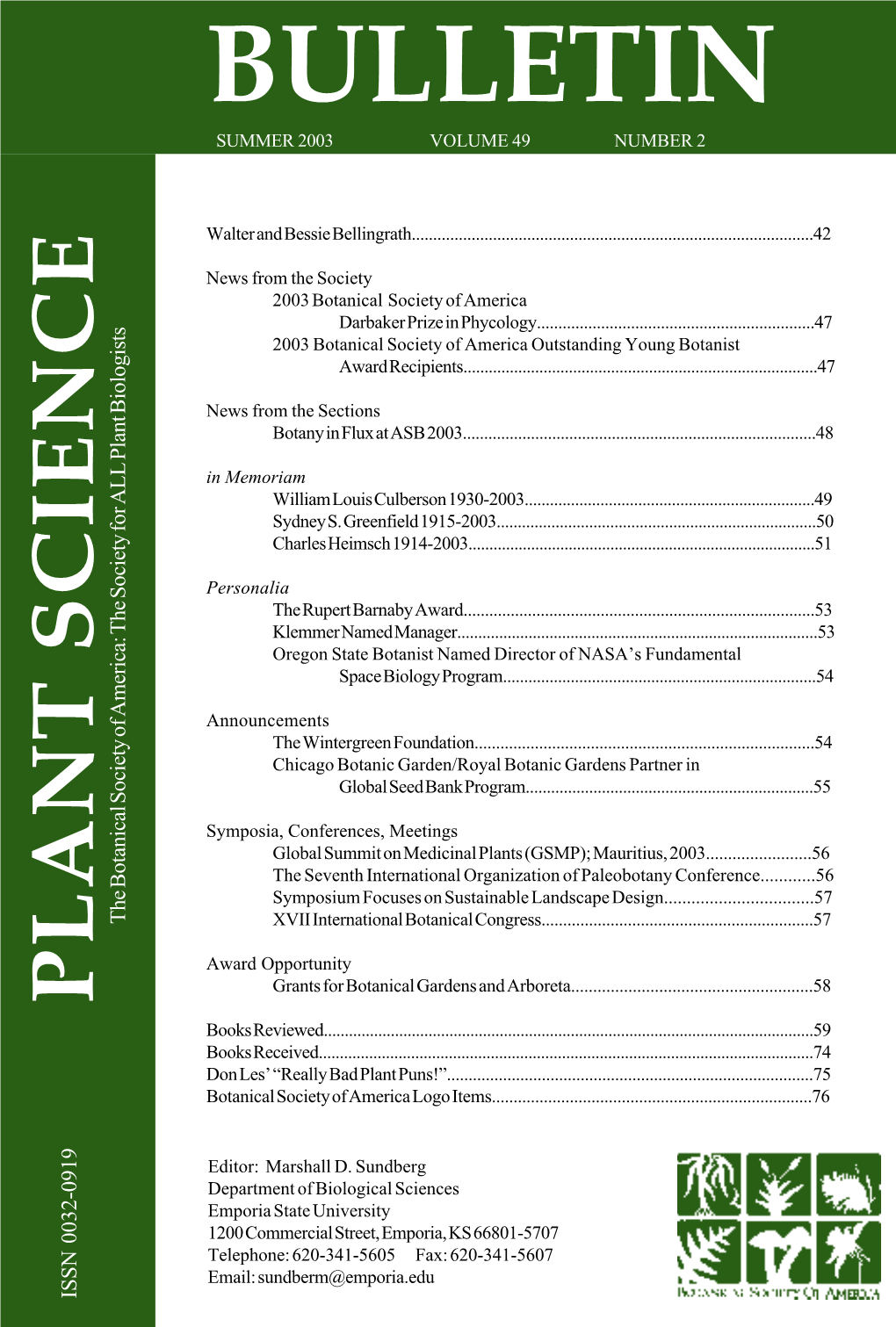 PLANT SCIENCE Books Reviewed