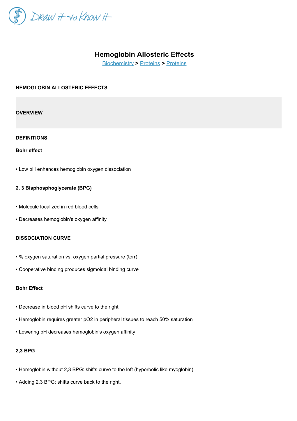 Hemoglobin Allosteric Effects Biochemistry > Proteins > Proteins