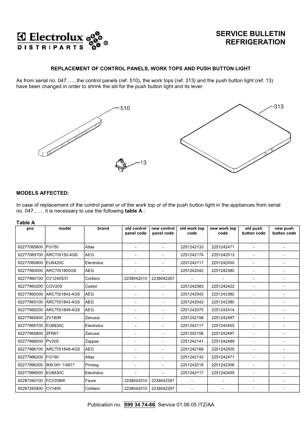 Service Bulletin Refrigeration