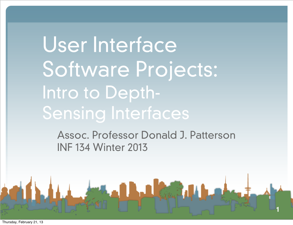 Intro to Depth- Sensing Interfaces Assoc