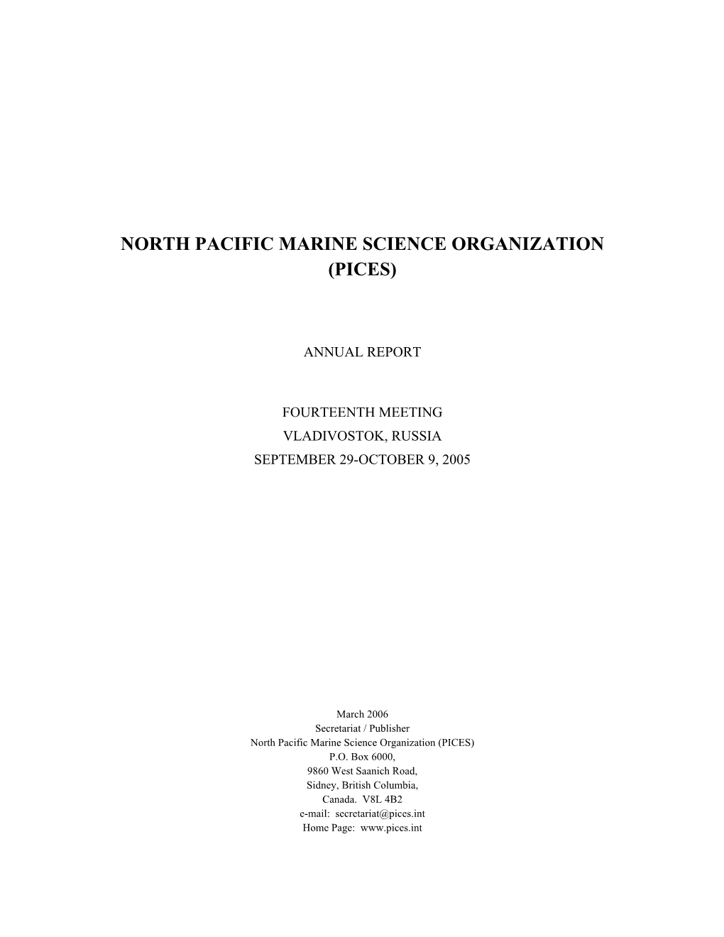 North Pacific Marine Science Organization (Pices)