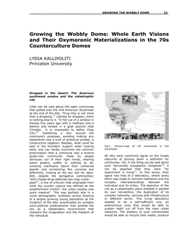 Growing the Wobbly Dome: Whole Earth Visions Counterculture Domes