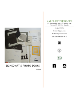 Signed Art & Photo Books