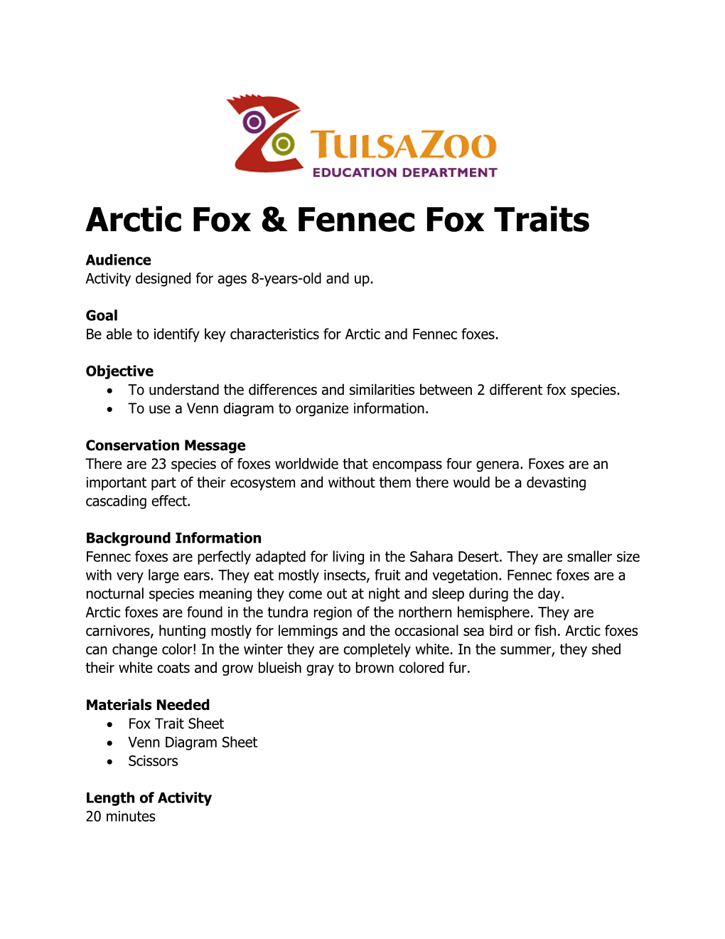 Arctic Fox & Fennec Fox Traits