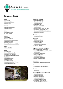 Campings Texas