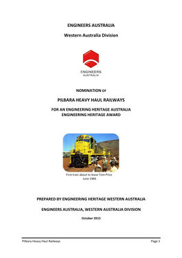 Pilbara Heavy Haul Railways Nomination