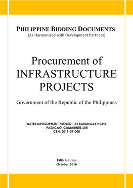 Procurement of INFRASTRUCTURE PROJECTS