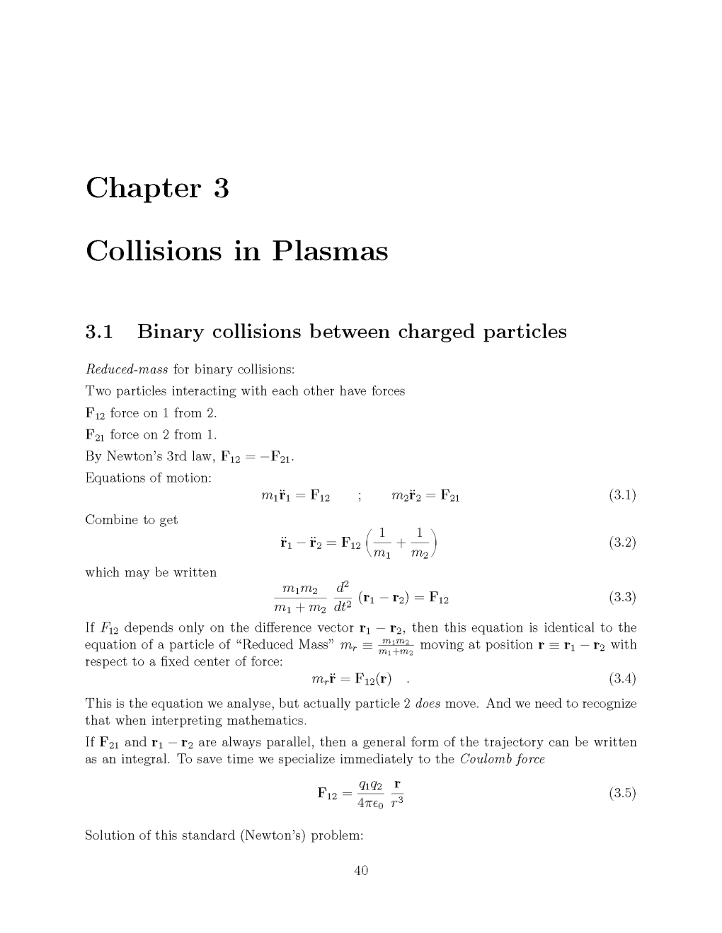 Chapter 3 Collisions in Plasmas