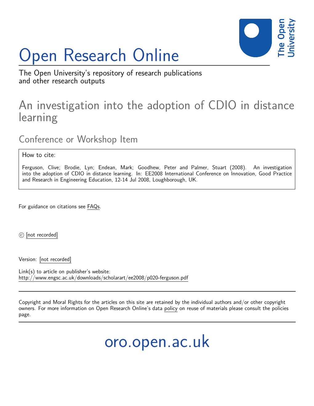 Open Research Online Oro.Open.Ac.Uk