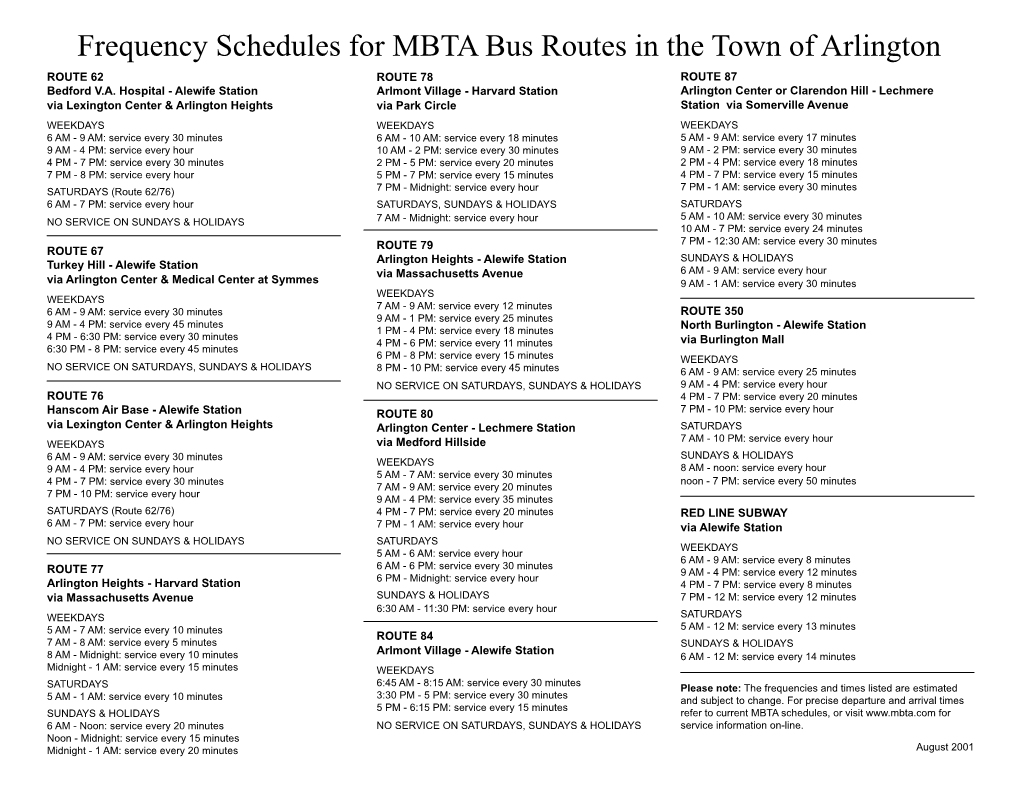 MBTA Bus Frequencies