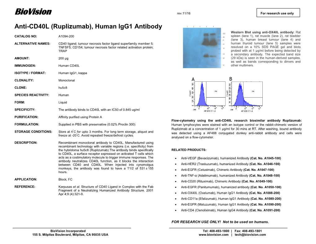 Biovision Rev.11/16 for Research Use Only