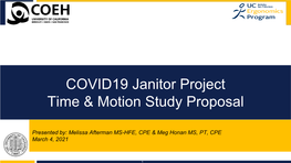 COVID19 Janitor Project Time & Motion Study Proposal