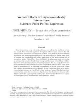Welfare Effects of Physician-Industry Interactions: Evidence from Patent