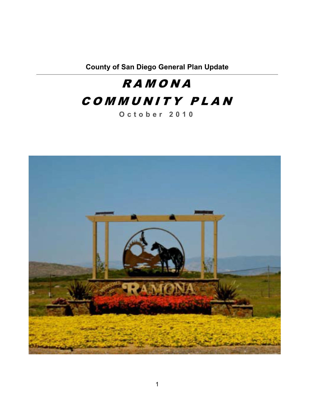 RAMONA COMMUNITY PLAN October 2010