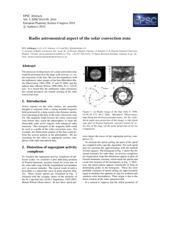 Radio Astronomical Aspect of the Solar Convection Zone