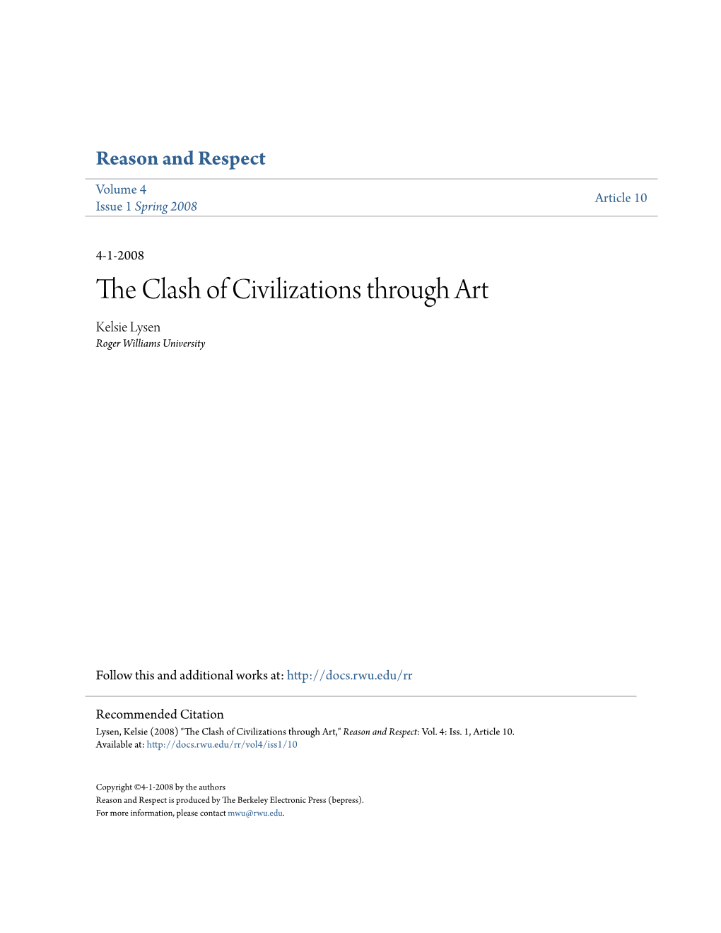The Clash of Civilizations Through Art