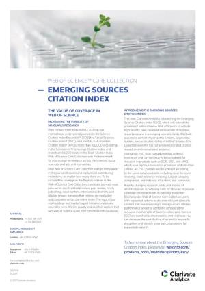 — Emerging Sources Citation Index