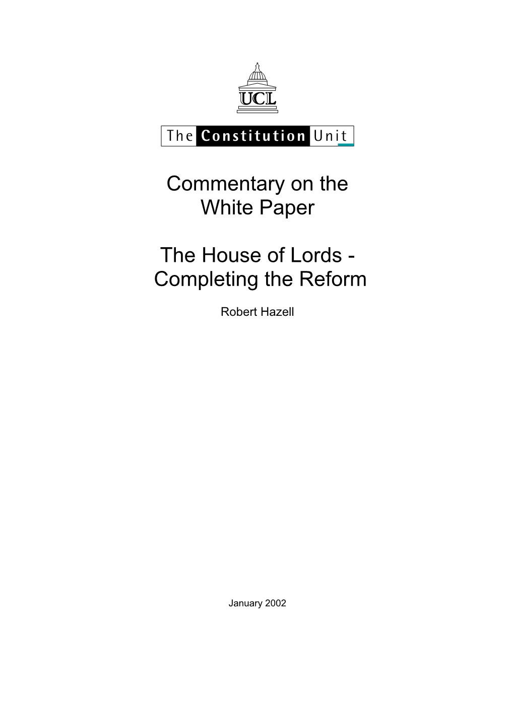 Commentary on the White Paper