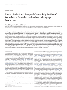 Distinct Parietal and Temporal Connectivity Profiles of Ventrolateral Frontal Areas Involved in Language Production
