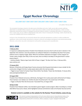 Egypt Nuclear Chronology