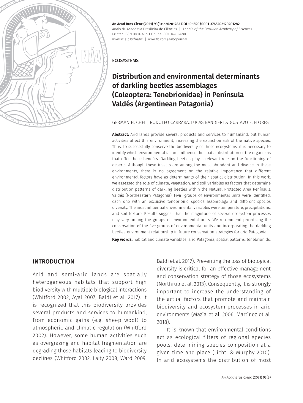 Distribution and Environmental Determinants of Darkling Beetles