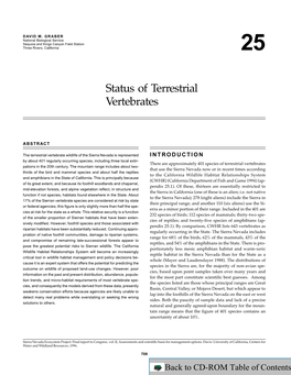 USGS DDS-43, Status of Terrestrial Vertebrates