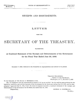 Skgrftary of the Treasury