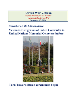 Korean War Veteran Veterans Visit Graves of Fallen Comrades In