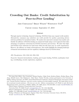 Credit Substitution by Peer-To-Peer Lending†