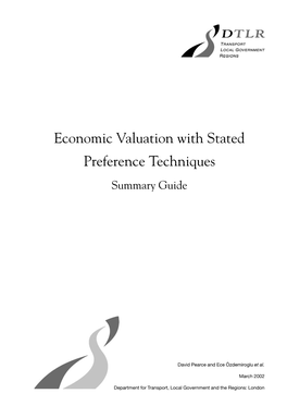 Economic Valuation with Stated Preference Techniques Summary Guide