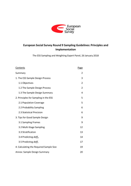 Round 9 ESS Sampling Guidelines